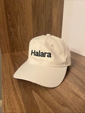 ***NWT*** HALARA Off-White Baseball Cap with Black Embroidered Logo